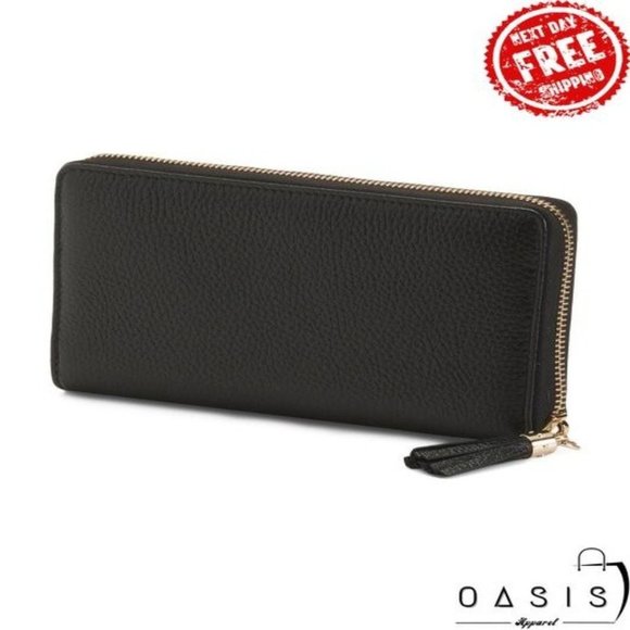 GUCCI Made In Italy Large Leather Flat Gg Embroidered Pouch/ Women's Bag - Picture 1 of 3
